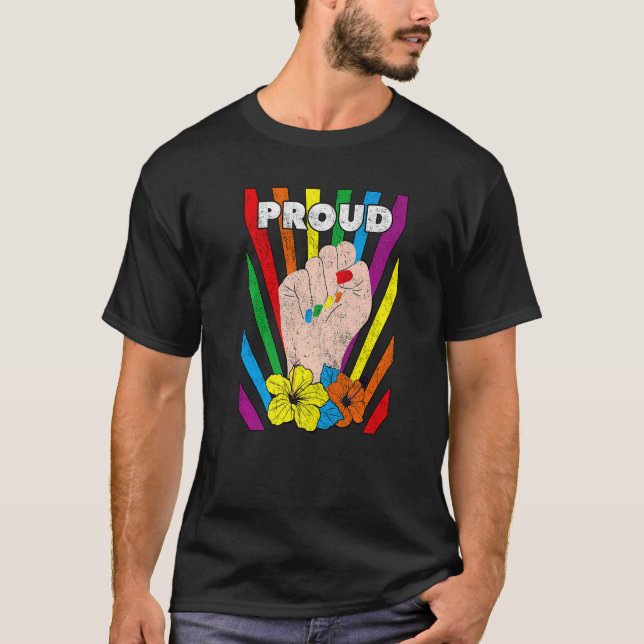 Lesbischer Pride Lgbt Proud Faust Schwule Bisexuel T-Shirt (Vorderseite)