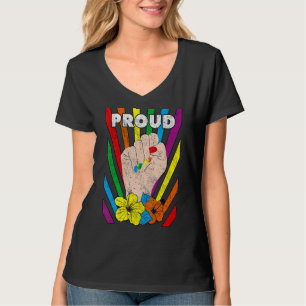 Lesbischer Pride Lgbt Proud Faust Schwule Bisexuel T-Shirt