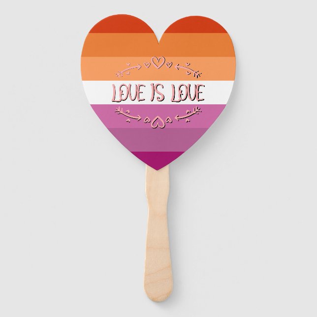 Lesbischer Pride Month Liebe ist Liebe Fächer (Rückseite)