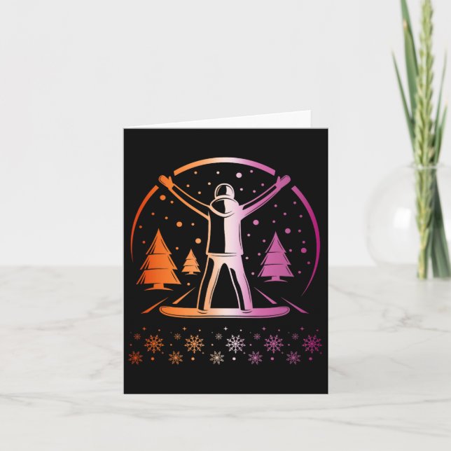 Lesbischer Pride Subtle Lgbtq Snowboarden Winter O Karte (Vorderseite)
