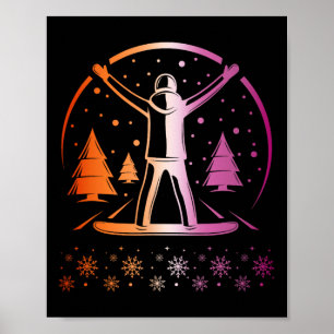 Lesbischer Pride Subtle Lgbtq Snowboarden Winter O Poster