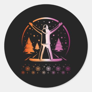 Lesbischer Pride Subtle Lgbtq Snowboarden Winter O Runder Aufkleber