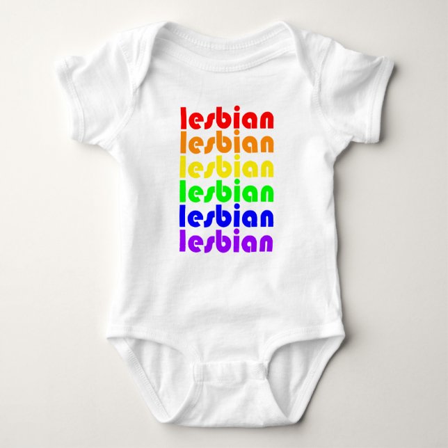 Lesbischer Regenbogen Baby Strampler (Vorderseite)