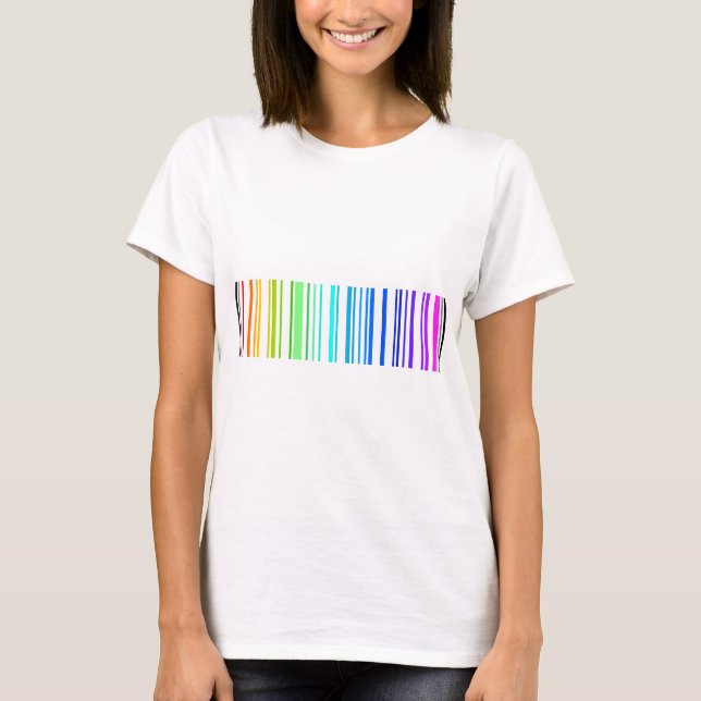 Lesbischer Regenbogen-Barcode T-Shirt (Vorderseite)