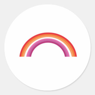 Lesbischer Regenbogen-Sonnenuntergang Runder Aufkleber