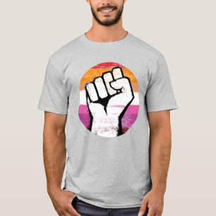 Lesbischer Stolz-Faust-Kreis-Druck T-Shirt