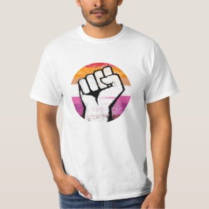 Lesbischer Stolz-Faust-Kreis-Druck T-Shirt