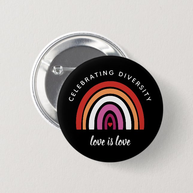Lesbischer Stolz feiern Diversity Liebe ist Liebe Button (Vorne & Hinten)
