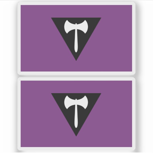 Lesbischer Stolz-Flag Lila Ax Aufkleber (Vorderseite)