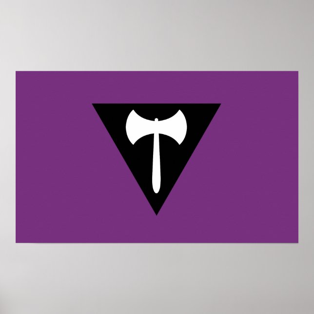 Lesbischer Stolz-Flag Lila Ax Poster (Vorne)