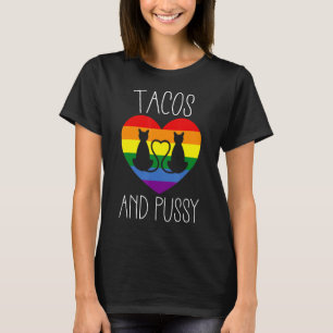 Lesbischer Stolz Gay Pride Stuff Cats und Tacos Lo T-Shirt