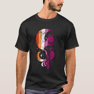 Lesbischer Stolz Himmels Katze Mond Mystisches Des T-Shirt