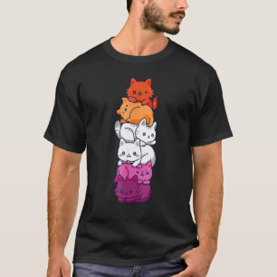 Lesbischer Stolz Katze Lgbt Schwule Flagge Cute Ih T-Shirt