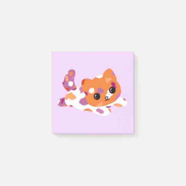 Lesbischer Stolz Katze Post-it Klebezettel (Vorderseite)