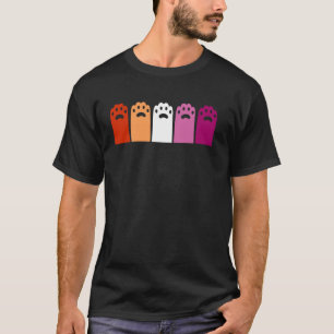 Lesbischer Stolz Katzenpfotenabdrücke Süßes LGBTQ  T-Shirt