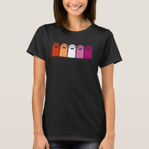 Lesbischer Stolz Katzenpfotenabdrücke Süßes LGBTQ T-Shirt