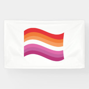 Lesbischer Sunset Pride Wavy Flag Banner