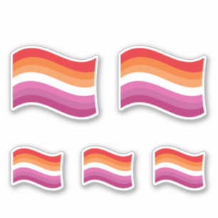 Lesbischer Sunset Pride Wellenflagge Aufkleber