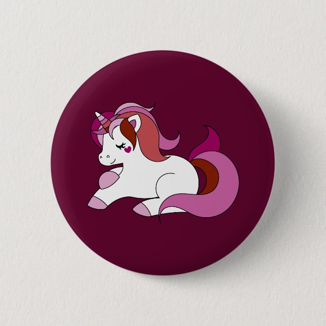 Lesbisches Einhorn Button (Vorderseite)