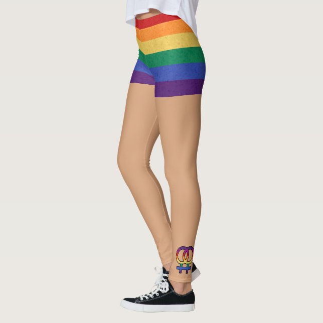 Lesbisches Frauenzeichen Rainbow Leggings (Links)