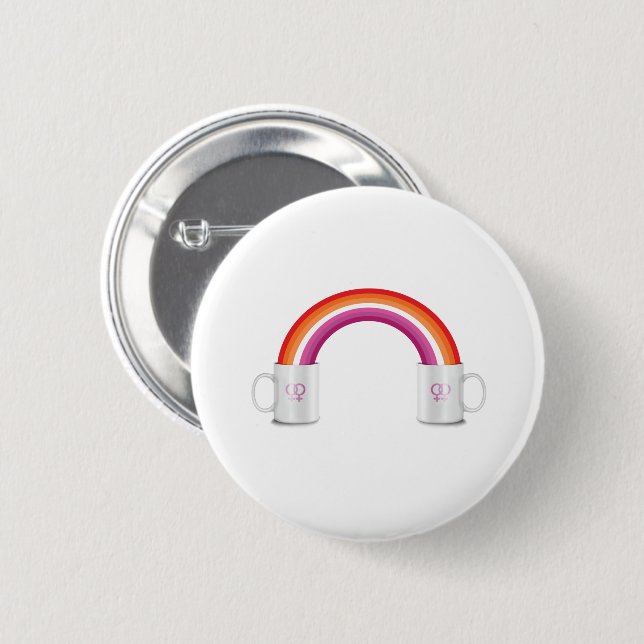 Lesbisches Kaffeetreff Button (Vorne & Hinten)
