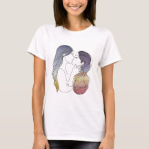 Lesbisches Paar in Liebe Minimalistische Linie Kun