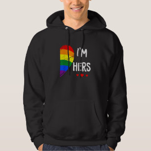 Lesbisches Paarherz Ich bin ihr Matching Gay LGBT Hoodie