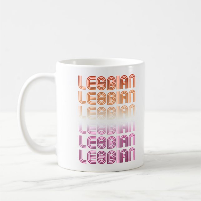 Lesbisches Retro-Musterdesign Kaffeetasse (Links)