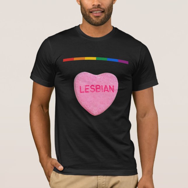 Lesbisches Süßigkeits-Herz T-Shirt (Vorderseite)