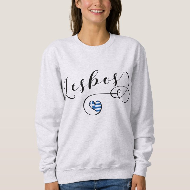 Lesbos, griechisches Herz in Flag, Griechenland Sweatshirt (Vorderseite)