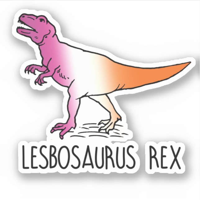 Lesbosaurus Rex Aufkleber (Vorderseite)