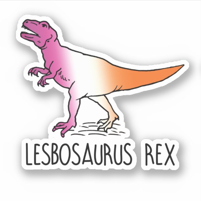 Lesbosaurus Rex Aufkleber (Vorderseite)