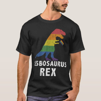 Lesbosaurus rex dinosaur in Regenbogenflagge für l T-Shirt