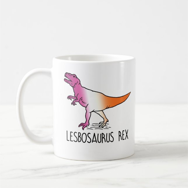 Lesbosaurus Rex Kaffeetasse (Links)