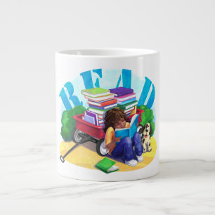 LESE Buchwagen Kunst Jumbo-Tasse