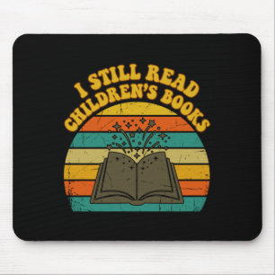 Lese Kinderbücher lustig vintage retro Männer Mousepad