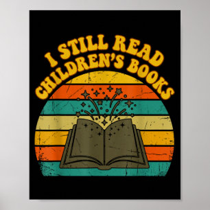 Lese Kinderbücher lustig vintage retro Männer Poster