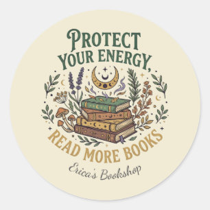 Lese mehr Bücher Schütze deine Energie Himmlisch Runder Aufkleber