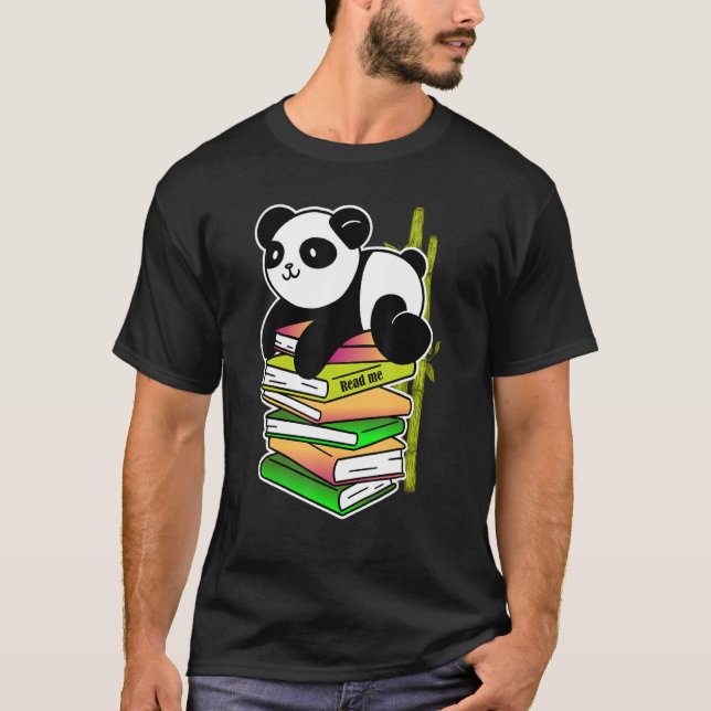 lese mir Panda Lektüre lernen Bambus T-Shirt (Vorderseite)