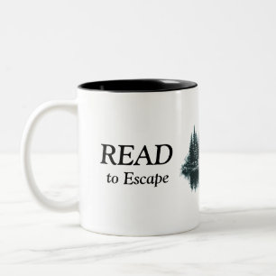 Lese um zu entkommen Kaffee·Bücher·Wiederholung Ta Zweifarbige Tasse