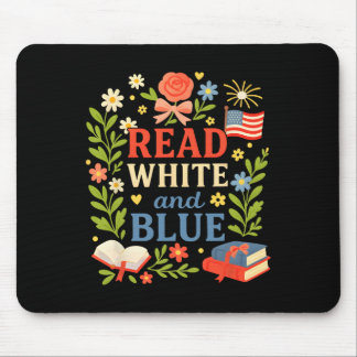 Lese Weiß Blau Seit 1776 Patriotischer Bücherwurm Mousepad