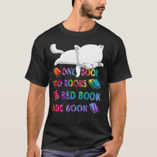 Lesebibliothek Tiedye Katze Ein Buch Zwei Bücher R T-Shirt
