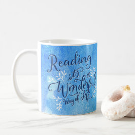 Lesebuch-Bibliothekar-blaues Typografie-Zitat Kaffeetasse