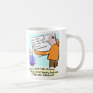 Lesebuch für Kinder ziemlich ehrgeizig. Lehrer Kaffeetasse