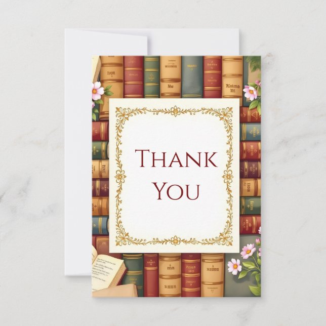 Lesebücher Bücherliebhaber Danke Karte  (Vorderseite)
