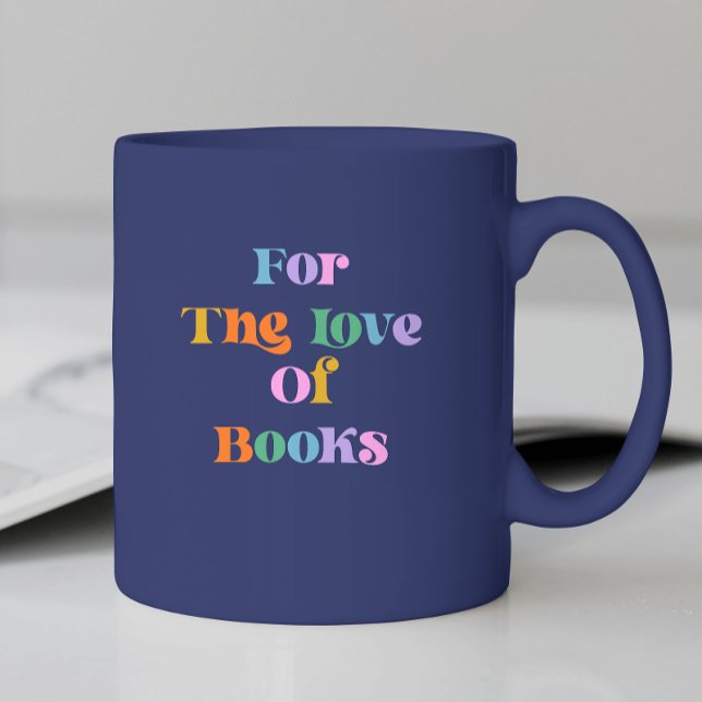 Lesegenuss farbenfroh blauer Schriftart Moderne Kaffeetasse (blue and colorful retro typography mug gift. Simple modern coffee mug for women mothers friends)