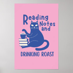 Lesehinweise und Trinken rösten lustig Poster