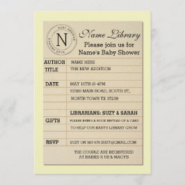 Lesekarte Kinderdusche Gelb Einladung