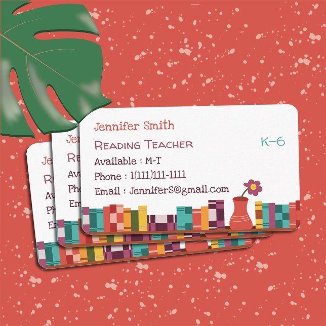 Lesekarten für Lehrkräfte - Standardgeschäftskarte Visitenkarte (Von Creator hochgeladen)