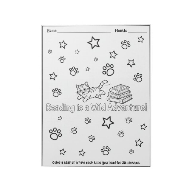 Lesekinder, Bücher zu Hause Notizblock (Rotiert)